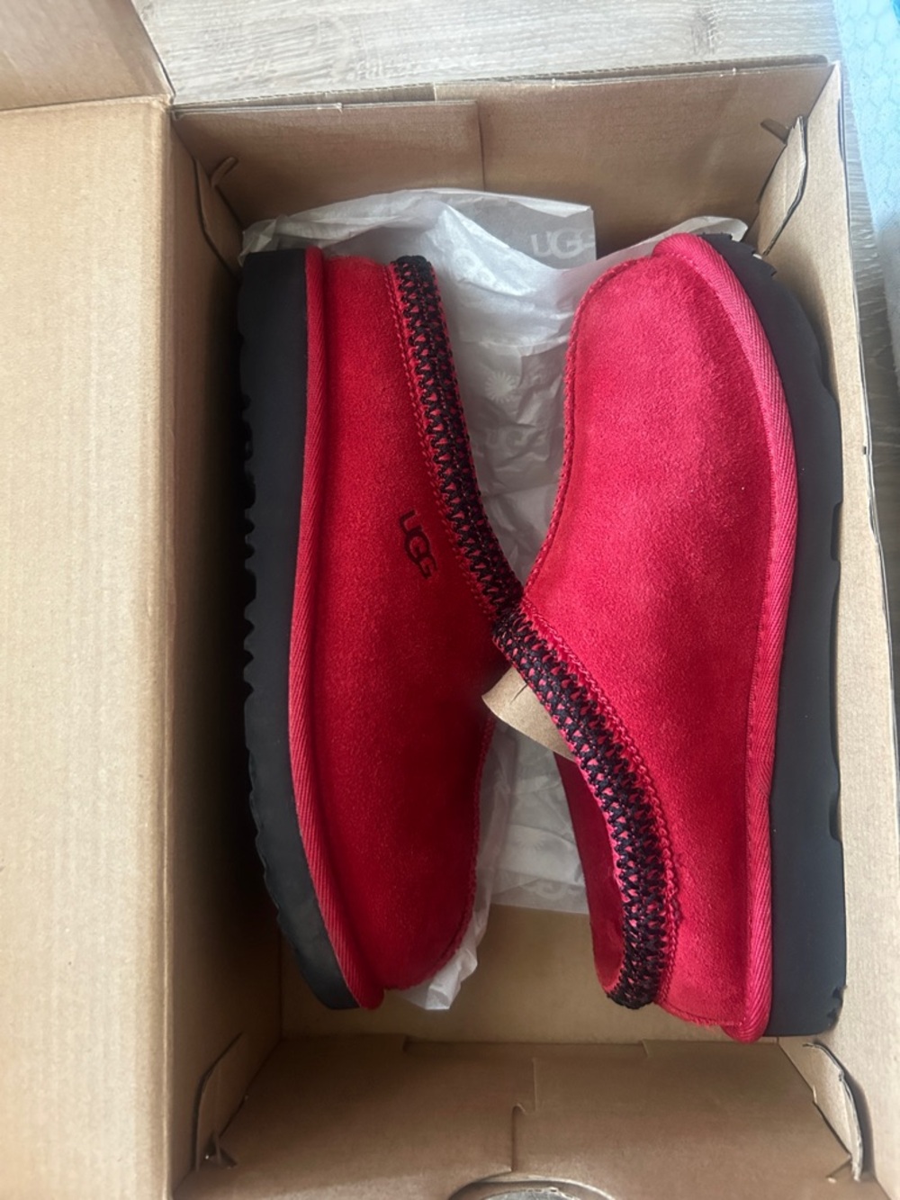 UGG Red Suede Slip-On Kids Shoes